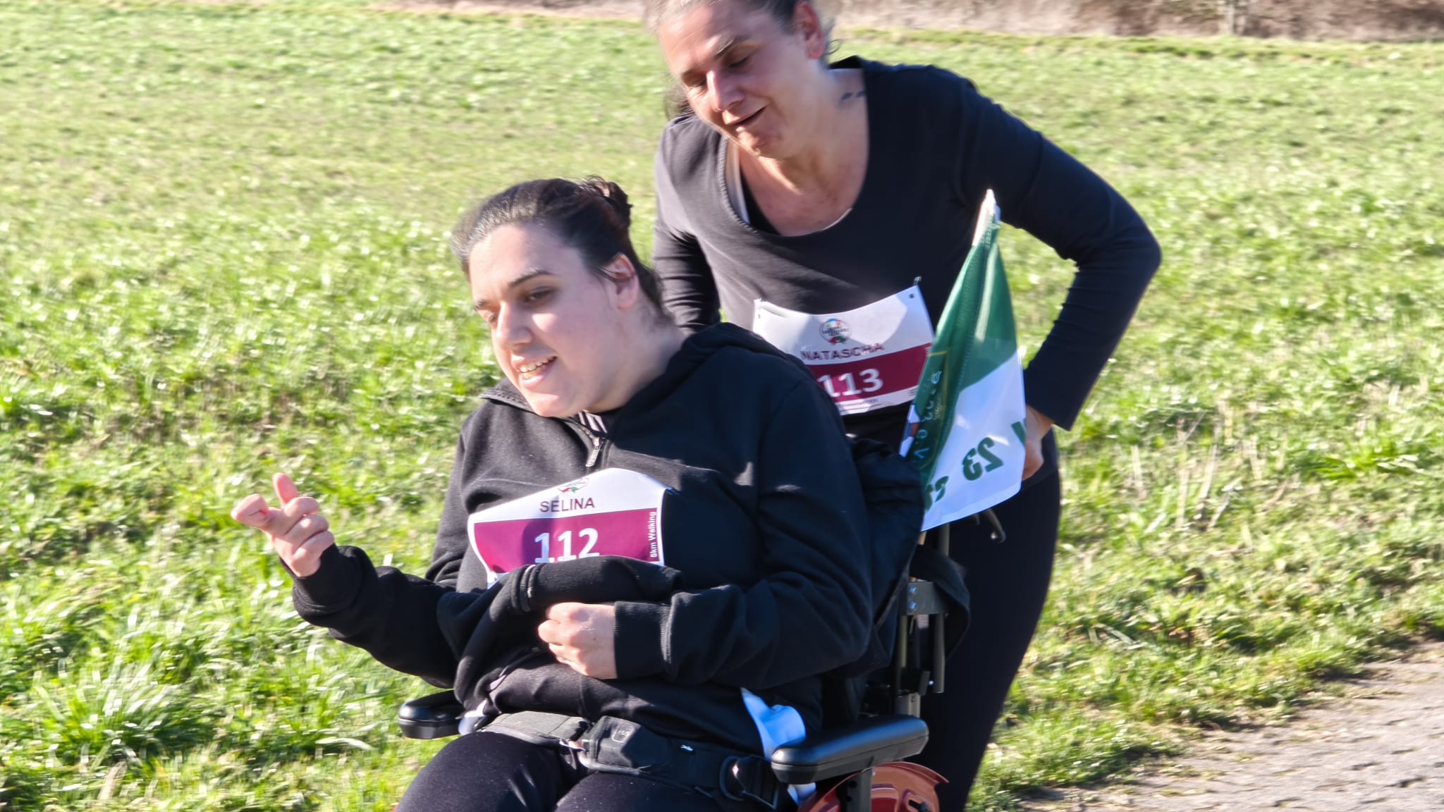Sogar Teilnehmer mit eingeschränkter Mobilität beim Spendenlauf SV Stockstadt